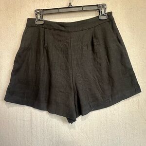 HDE Classic Black Women's Linen Shorts Side Pockets Lined Sz M Casual Summer